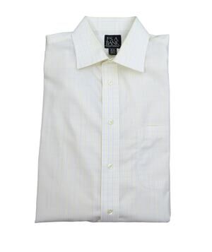 Jos. A. Bank Traveler's Collection Button Down Shirt Yellow Plaid Size 16-34
